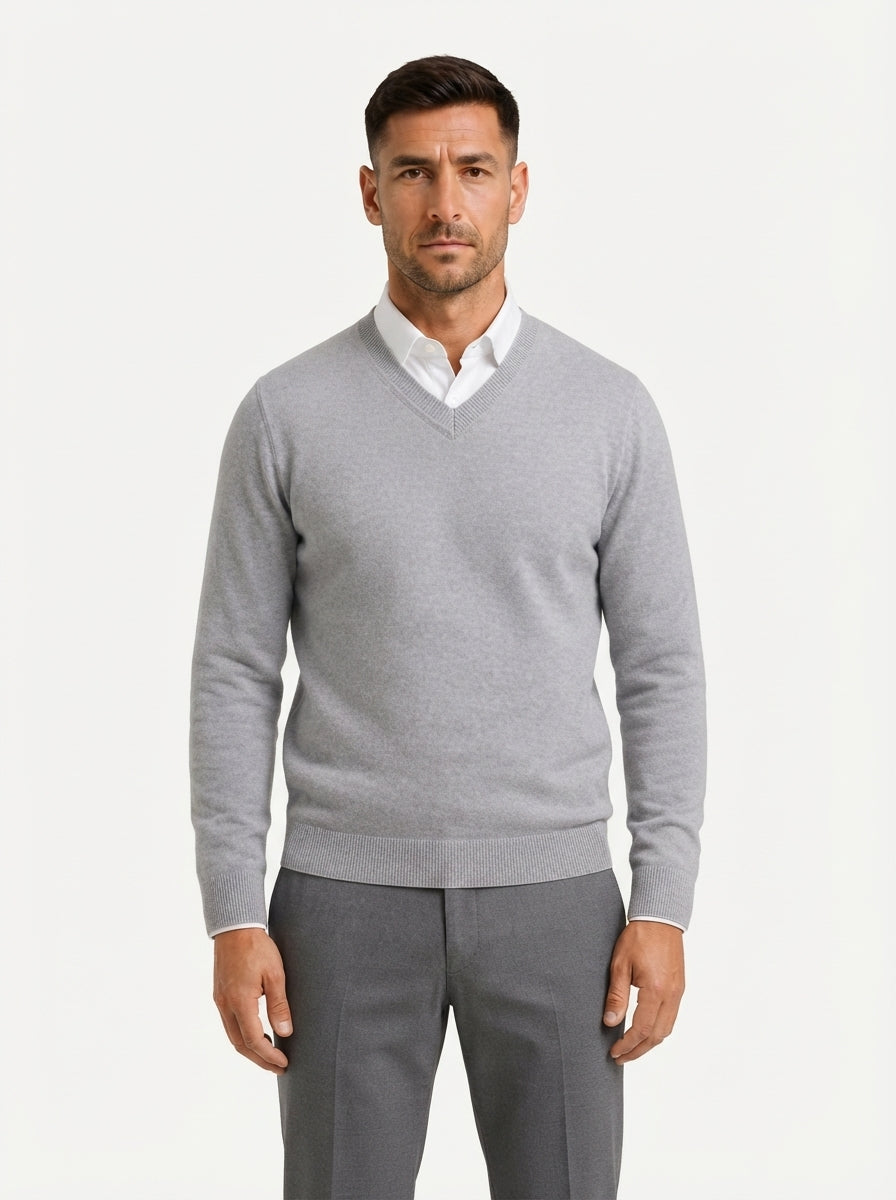 Men's Jumper Pullover V-Neck Slim Fit