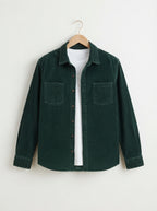 Men's Casual Corduroy Lapel Collar Overshirt