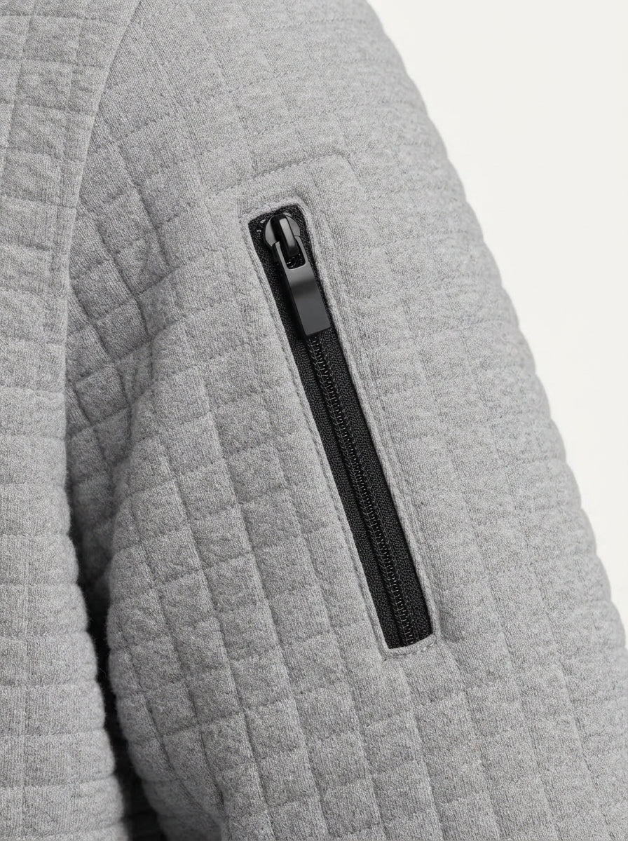 Quarter-Zip Waffle Knit Pullover