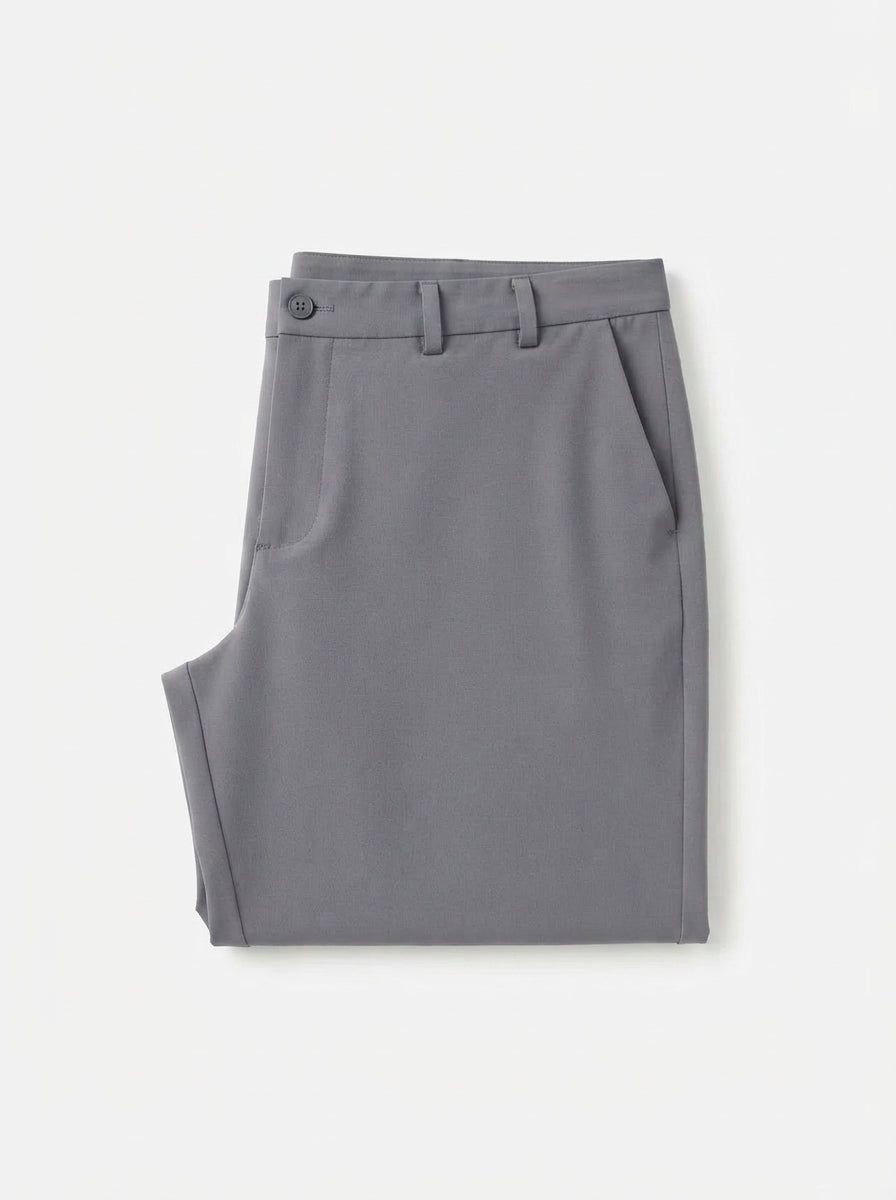 Men's Smart Casual Stretch Solid Trousers