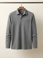 Lightweight Checkered Long Sleeve Polo Shirt