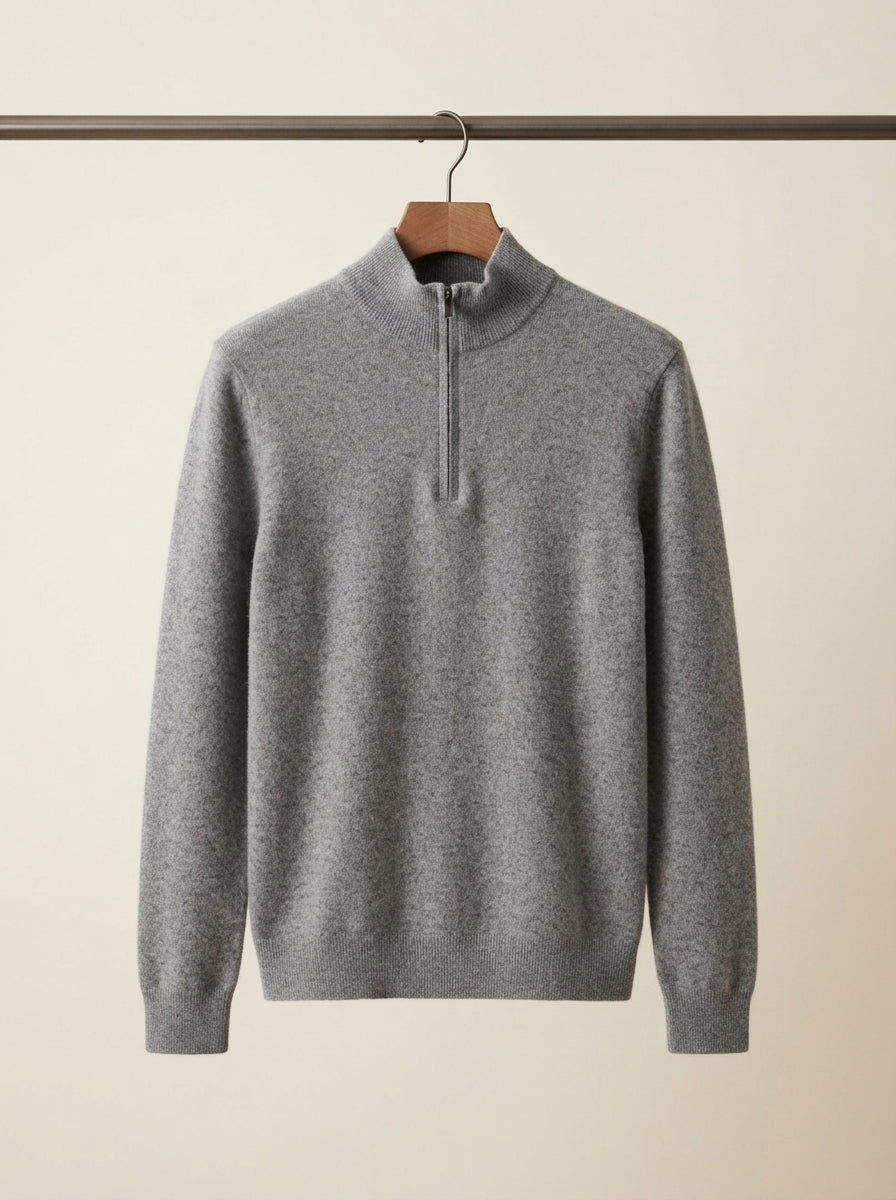 Cashmere Half-Zip Pullover Sweater