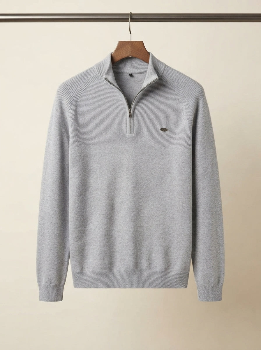 Elegant Fitted Quarter-Zip Sweater