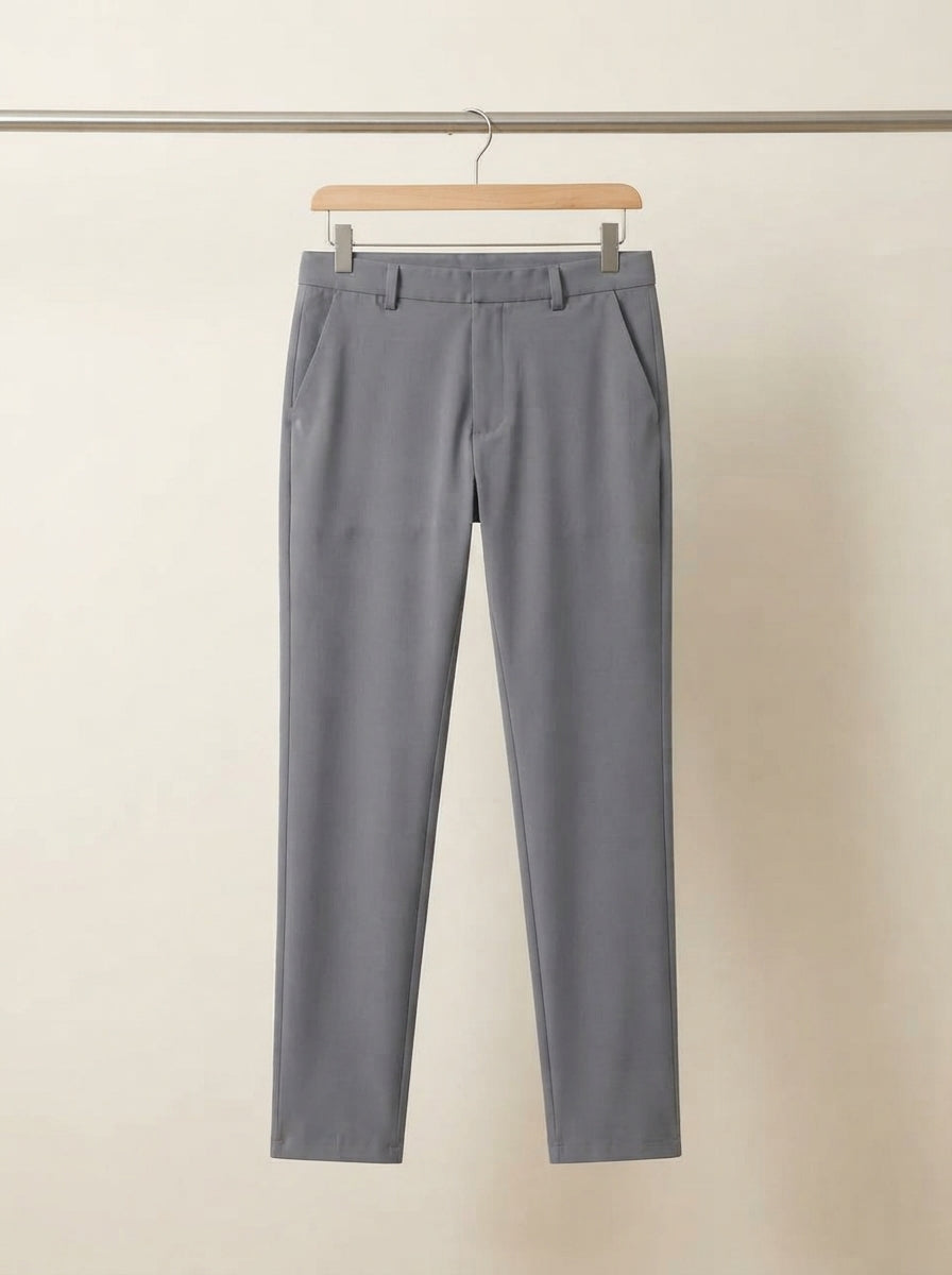 Men's Smart Casual Stretch Solid Trousers