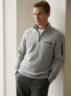 Quarter-Zip Waffle Knit Pullover