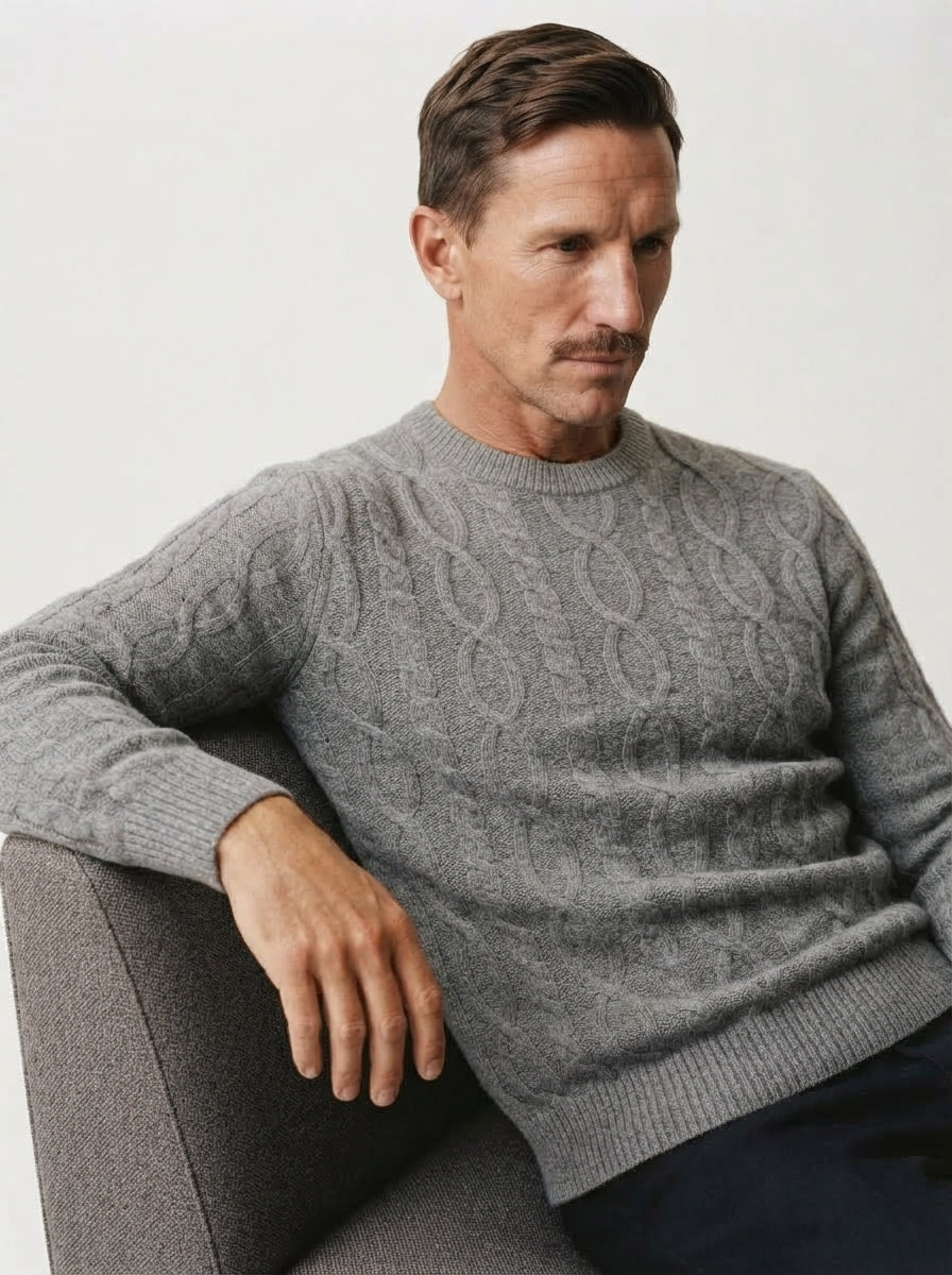 Cable Knit Crewneck Sweater