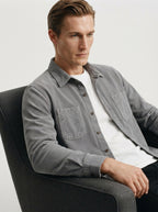 Men's Casual Corduroy Lapel Collar Overshirt