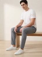 Men's Smart Casual Stretch Solid Trousers
