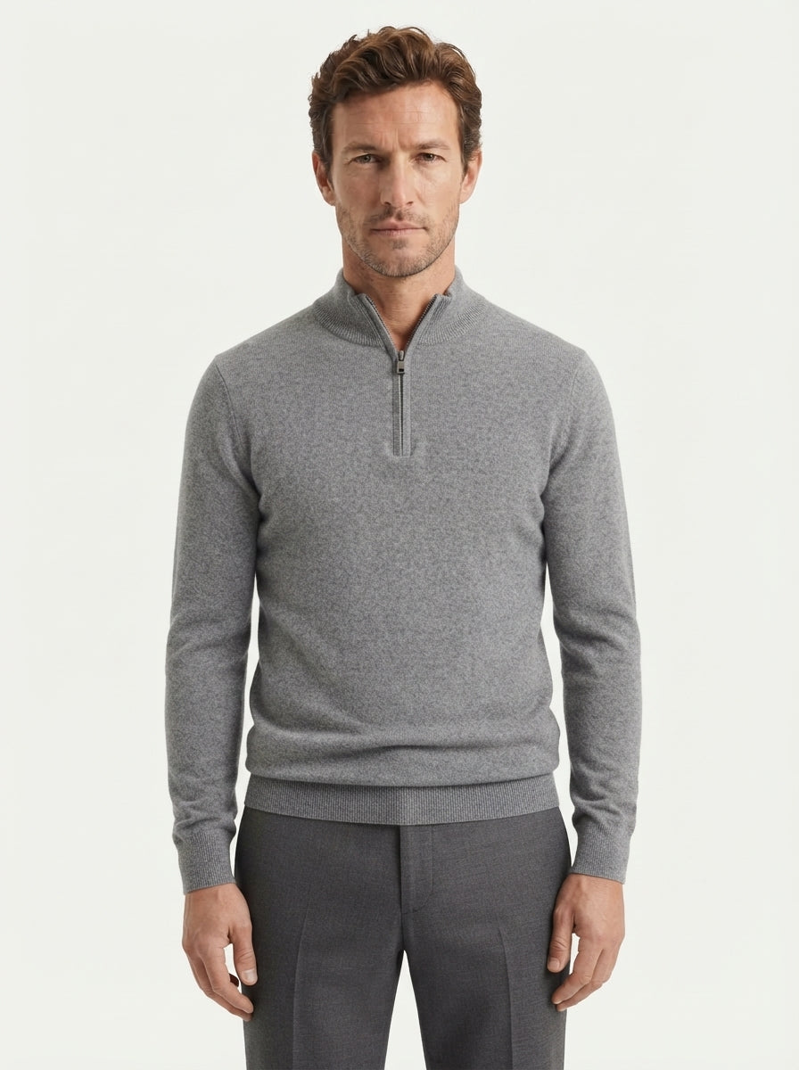 Cashmere Half-Zip Pullover Sweater