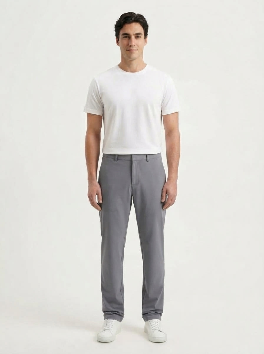 Men's Smart Casual Stretch Solid Trousers