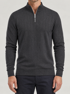 Reid Ribbed Stand Collar Quarter Zip