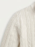 Merino Wool Cable Knit Quarter Zip Sweater