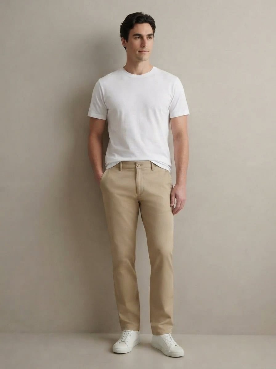 Men's Smart Casual Stretch Solid Trousers