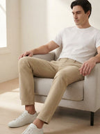 Men's Smart Casual Stretch Solid Trousers