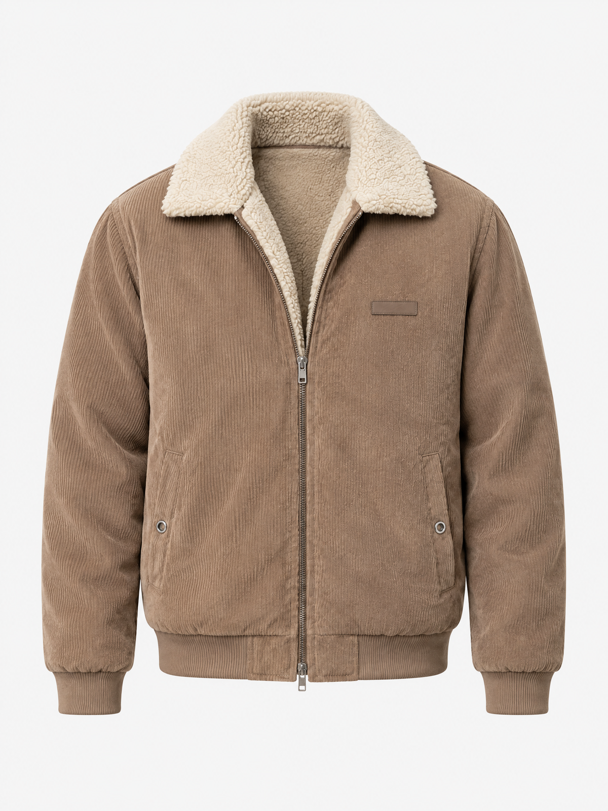 Plush-Lined Corduroy Zip Jacket