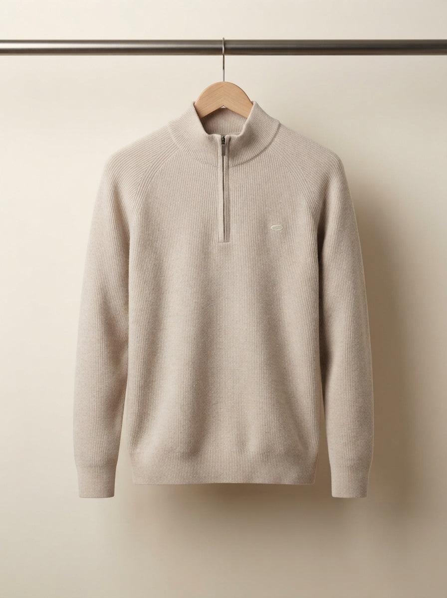 Elegant Fitted Quarter-Zip Sweater