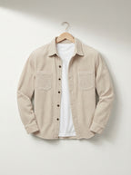 Men's Casual Corduroy Lapel Collar Overshirt