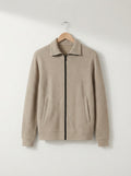 Cardigan Ribbed Texture Zipper Men