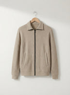 Cardigan Ribbed Texture Zipper Men