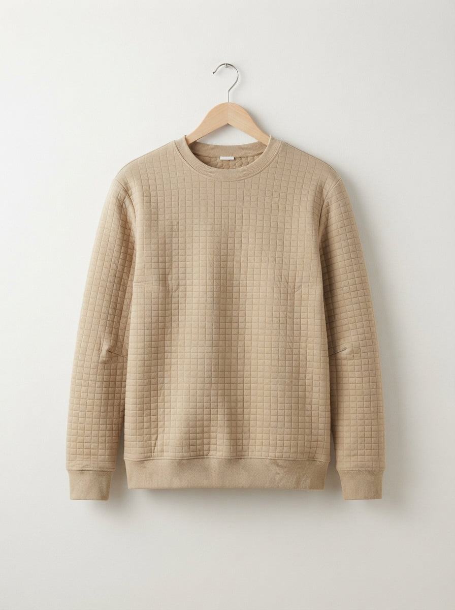 Jacquard Plaid Long Sleeve Pullover Sweater