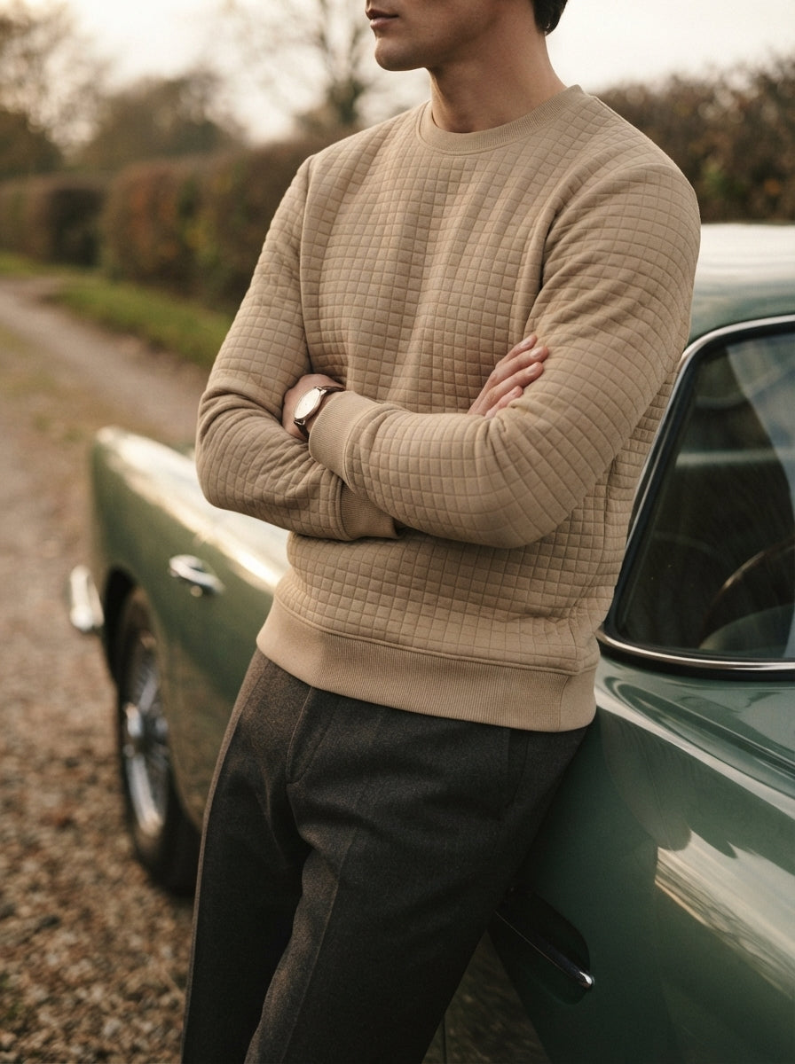 Jacquard Plaid Long Sleeve Pullover Sweater