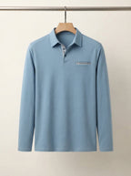 Lightweight Checkered Long Sleeve Polo Shirt