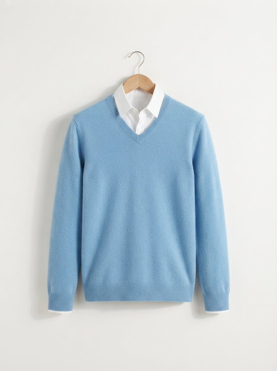 Men's Jumper Pullover V-Neck Slim Fit