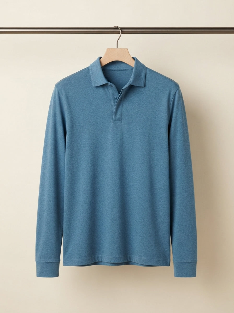 Classic Long-Sleeve Polo Shirt