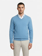Men's Jumper Pullover V-Neck Slim Fit