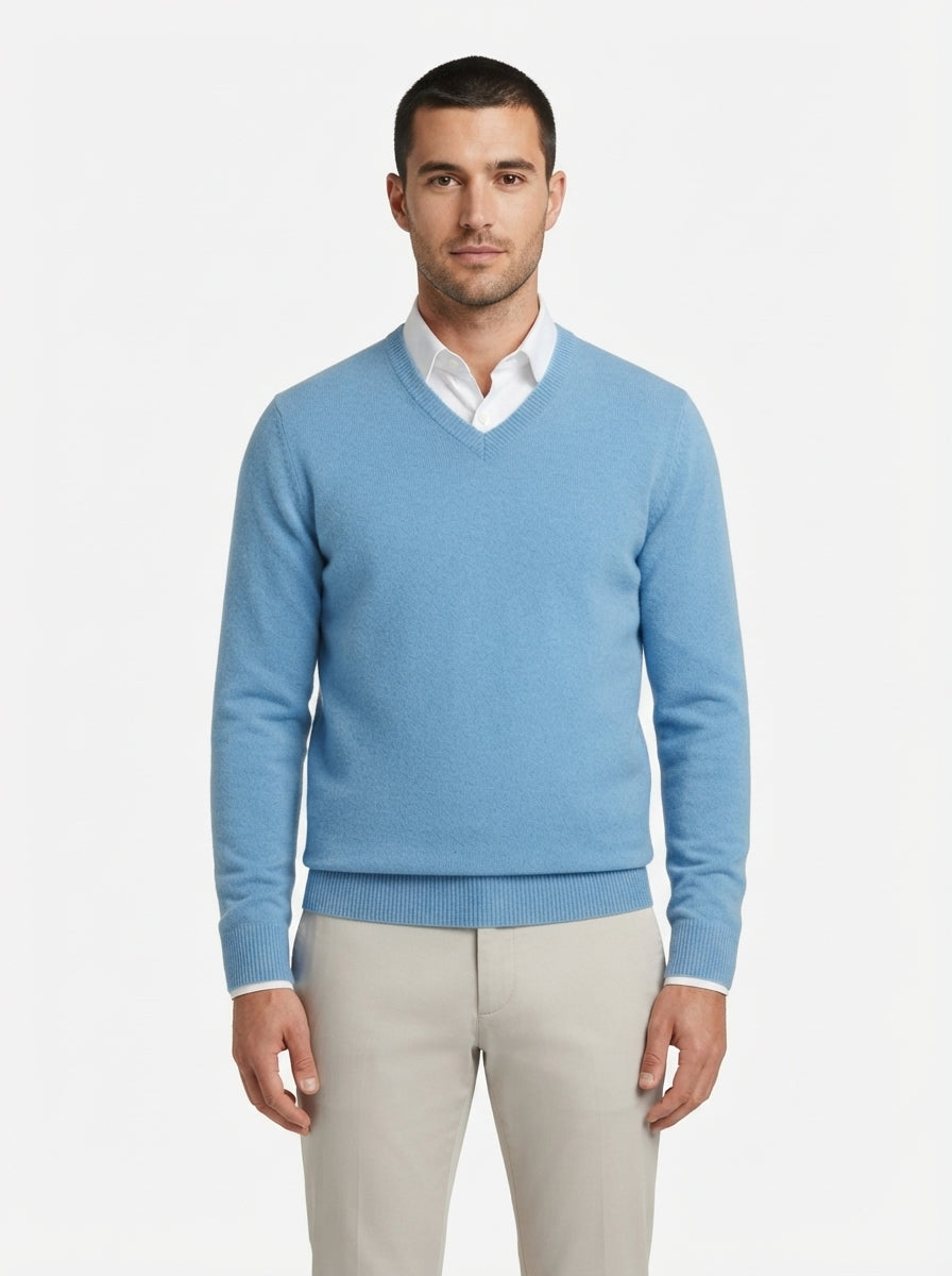 Men's Jumper Pullover V-Neck Slim Fit