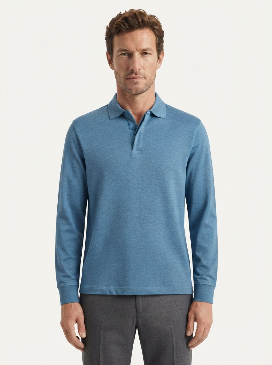 Classic Long-Sleeve Polo Shirt