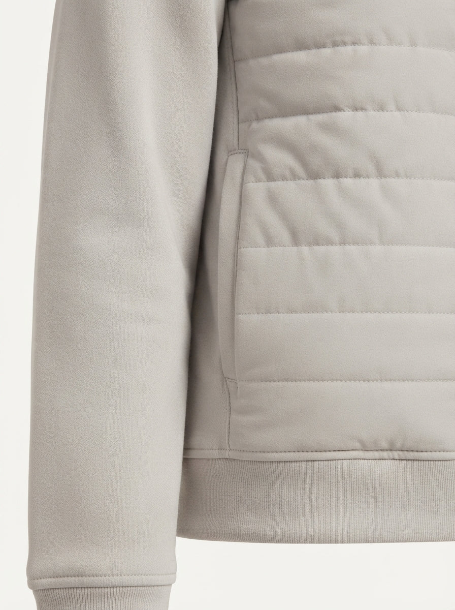 Smart-Casual Quilted Hybrid Knitted Sleeve Jacket