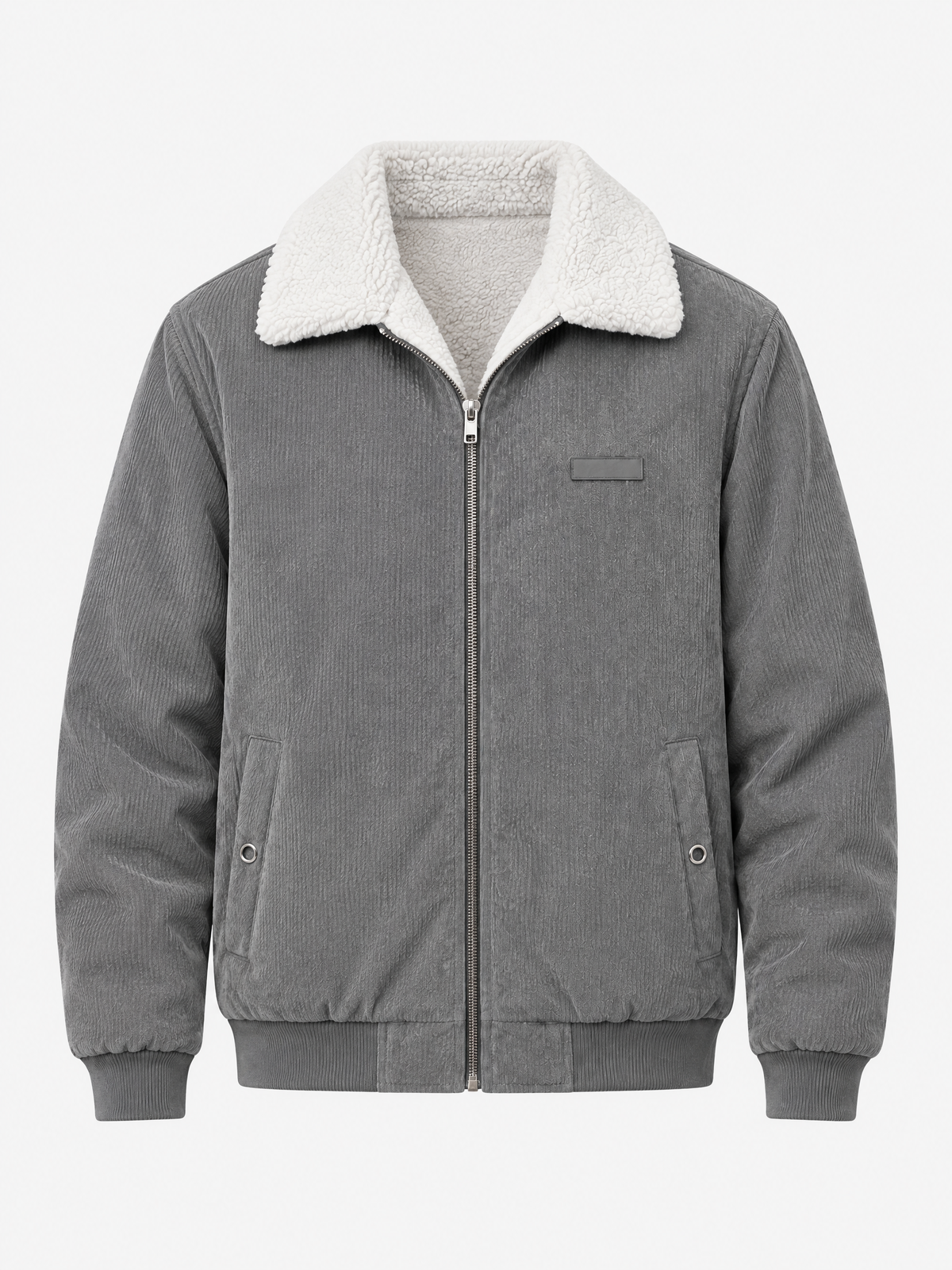 Plush-Lined Corduroy Zip Jacket
