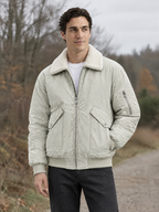 Contrast Collar Aviator Jacket