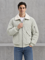 Contrast Collar Aviator Jacket