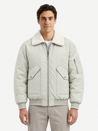 Contrast Collar Aviator Jacket