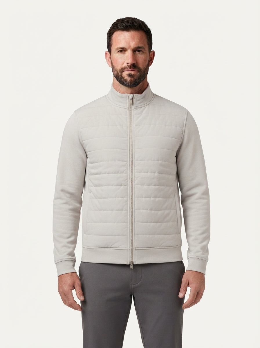Smart-Casual Quilted Hybrid Knitted Sleeve Jacket