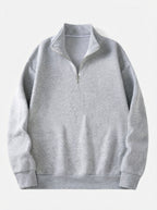 Men's Casual Polyester Half-Zip Sweatshirt