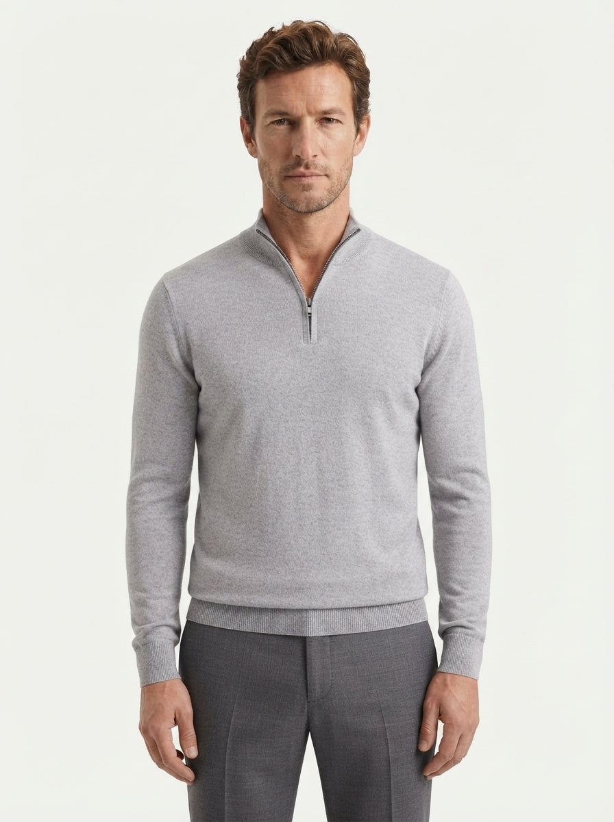 Cashmere Half-Zip Pullover Sweater