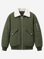Contrast Collar Aviator Jacket