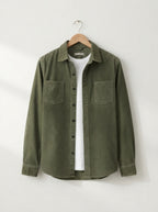 Men's Casual Corduroy Lapel Collar Overshirt