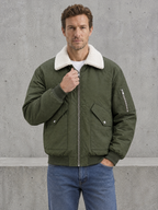 Contrast Collar Aviator Jacket