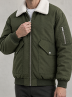 Contrast Collar Aviator Jacket