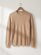 Textured Viscose Crewneck Sweater