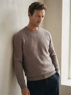 Wool-Blend Diamond Knit Crewneck Sweater