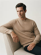 Textured Viscose Crewneck Sweater