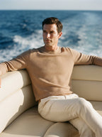 Textured Viscose Crewneck Sweater