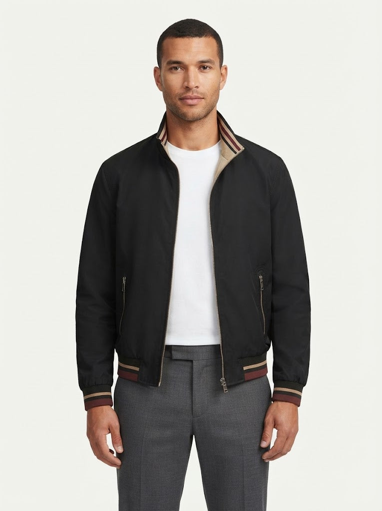 Reversible Zip Up Bomber Jacket