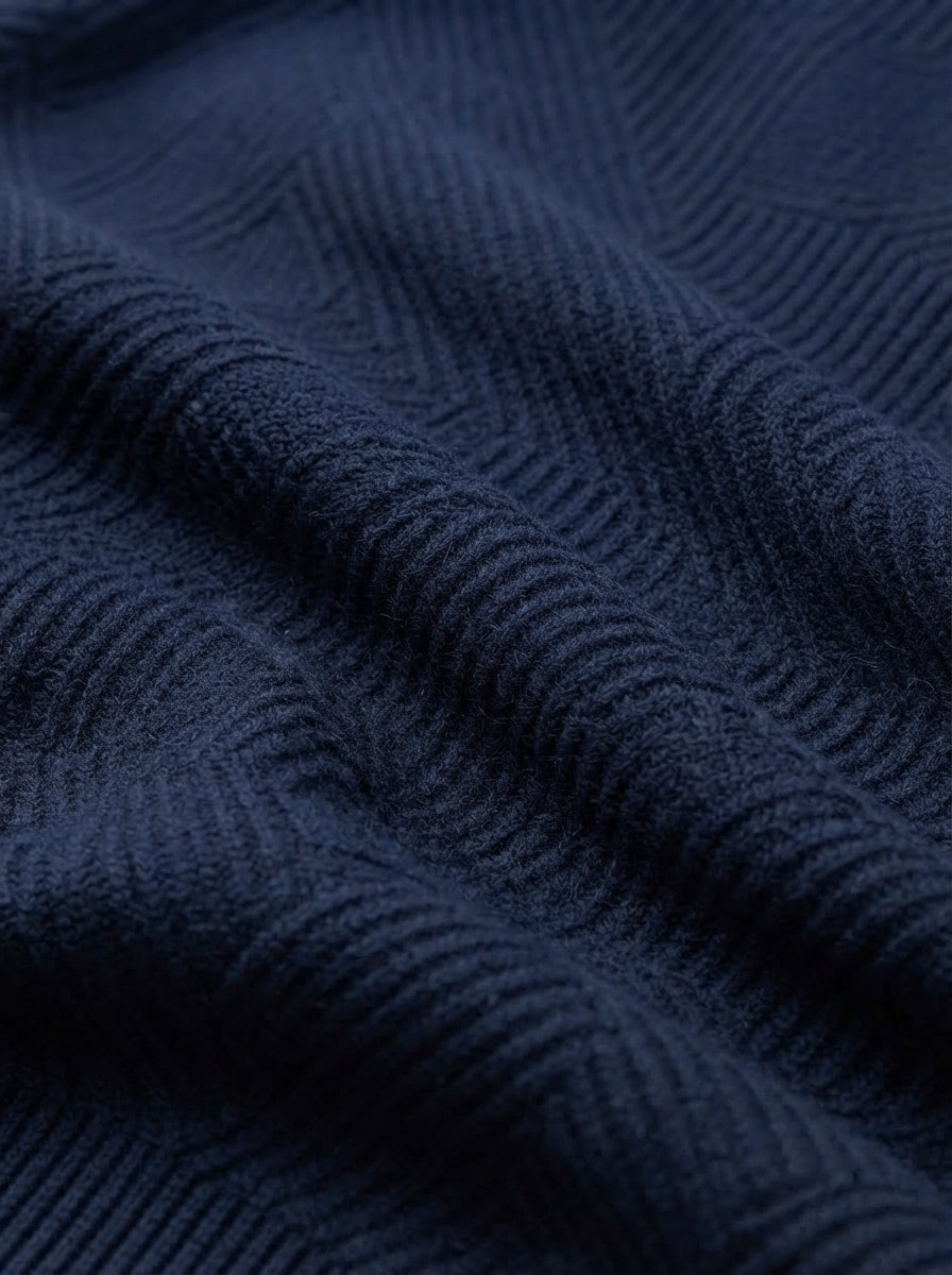 Cardigan Ribbed Texture Zipper Men