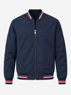 Striped Trim Varsity Jacket